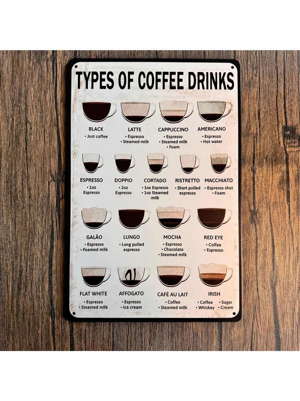 Wall Hanging Sign Metal Sign Kitchen Decor Gift for Coffee Lover NEW FAST SHIP